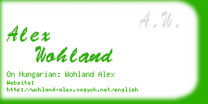 alex wohland business card